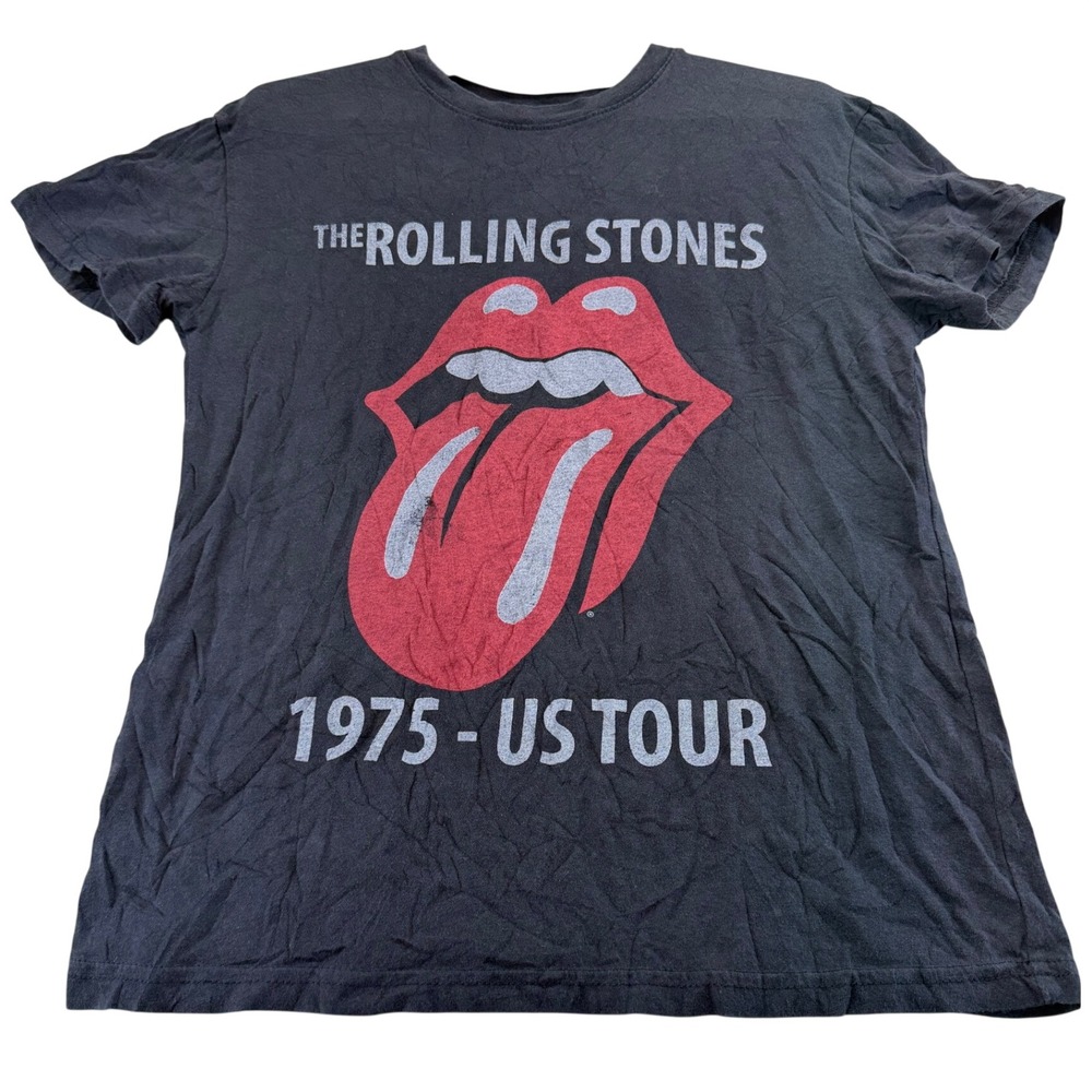The Rolling Stones T-Shirt Unisex S Black 1975 US Tour Vintage Graphic Rock Tee